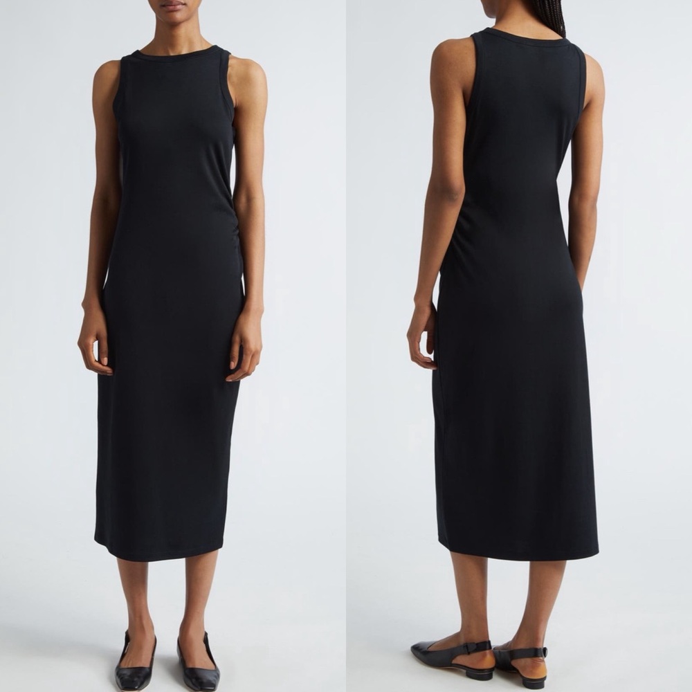 NWT Vince Side Drape Pima Cotton Tank Dress